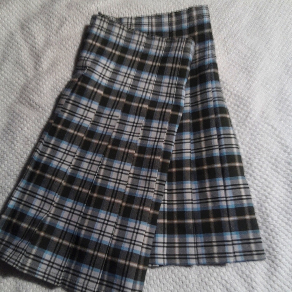 Pleaded skirt, Large, sage green/white/baby blue